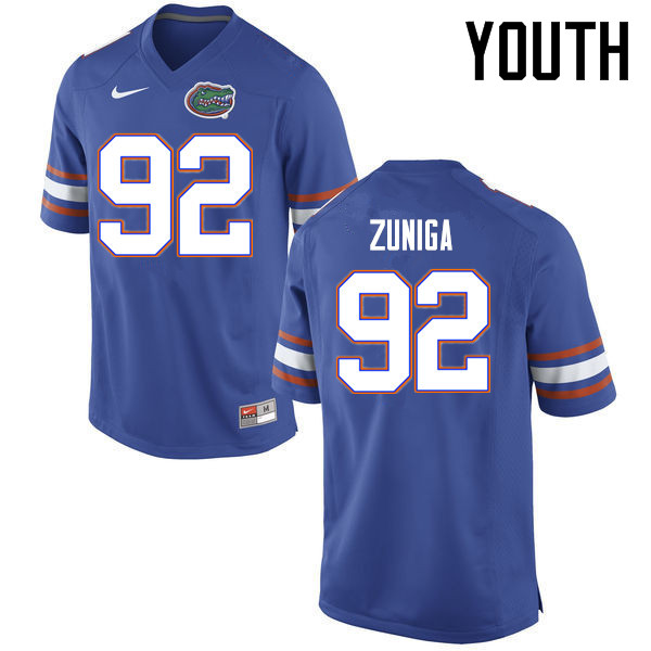 Youth Florida Gators #92 Jabari Zuniga College Football Jerseys Sale-Blue